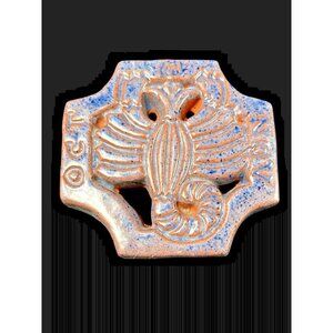 1974 Mercer Moravian Pottery Tile Works Zodiac Scorpio October November Vintage